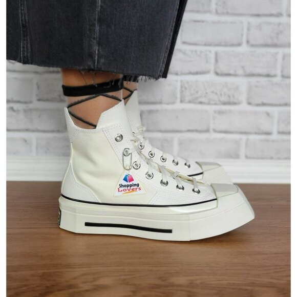 ⭐Converse Chuck 70 De Luxe Squared Hi Sz 8 Women's Shoes Sneakers White A06436C - Picture 2 of 11